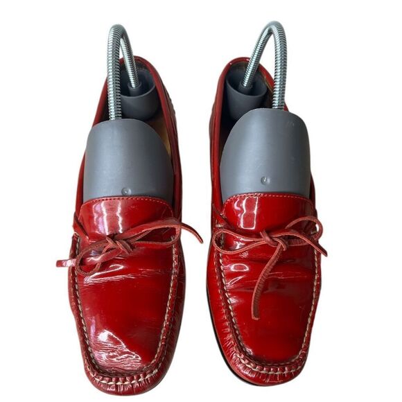 Lauren Ralph Lauren Red Patent Leather Loafers Size 6B - Picture 1 of 8